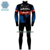 Fietskleding (Fietsshirt Lange Mouw + Lange Koersbroek) 2022 Baloise-Trek Lions Blue Winter Thermal Fleece - Rood Zwart